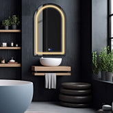 Espejo LED Semiovalado 2 | Botones táctiles | Función antivaho | Luz blanca cálida - Reyze Seria Salono Model 1